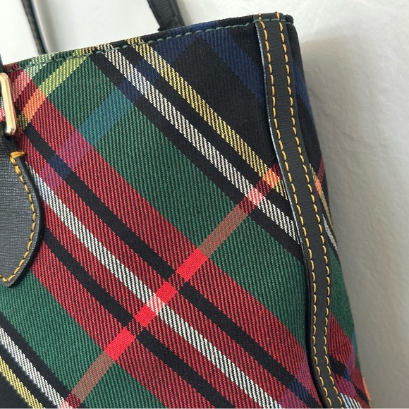 Dooney & Bourke Tartan Plaid Tote in Red, Green, Blue - Picture 13 of 16